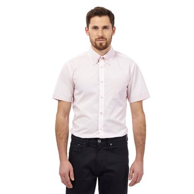 The Collection Big and tall pink grid spot print tailored fit shirt